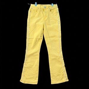 7 For All Mankind High Waist Slim Kick Jeans in Sunflower Yellow
